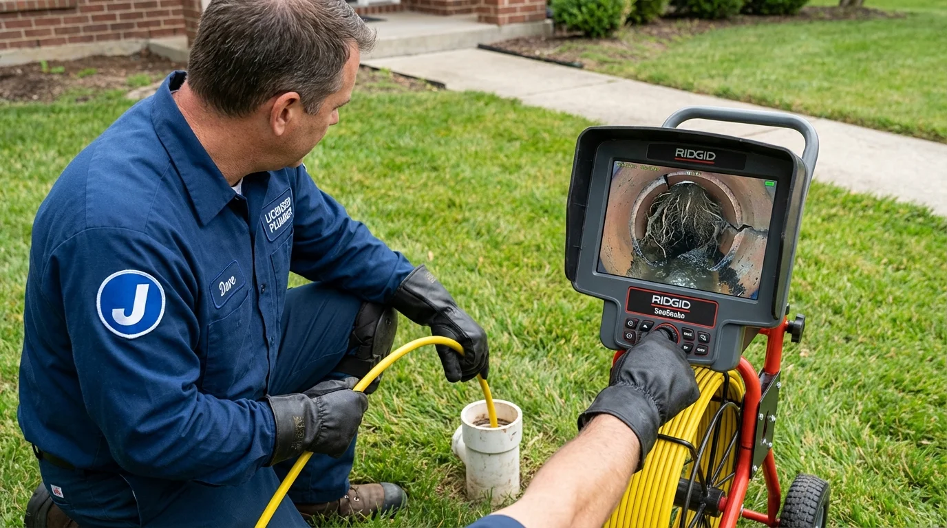 Sewer camera inspection being performed by Johns Plumbing LLC in Fullerton